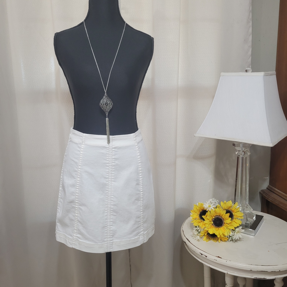 Free People White Pencil Skirt